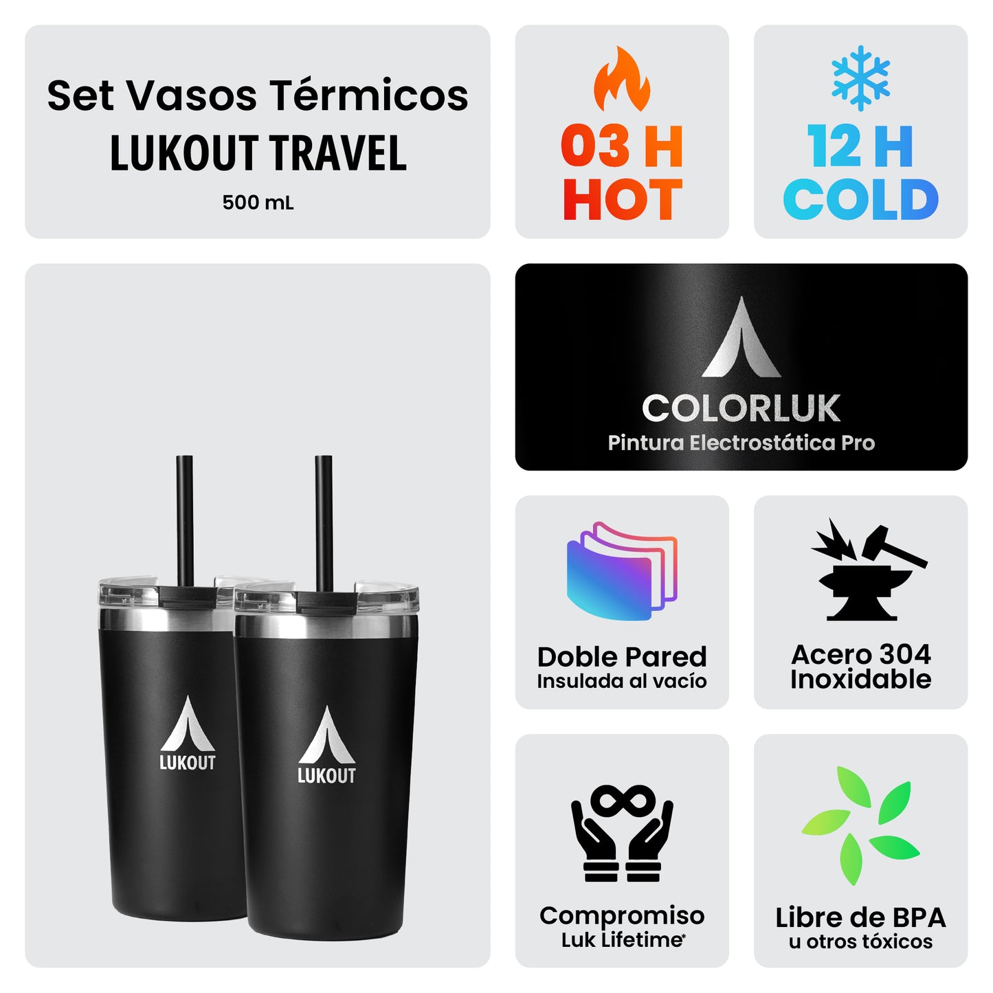 Set de 2 Vasos Travel Tumbler 500 ml