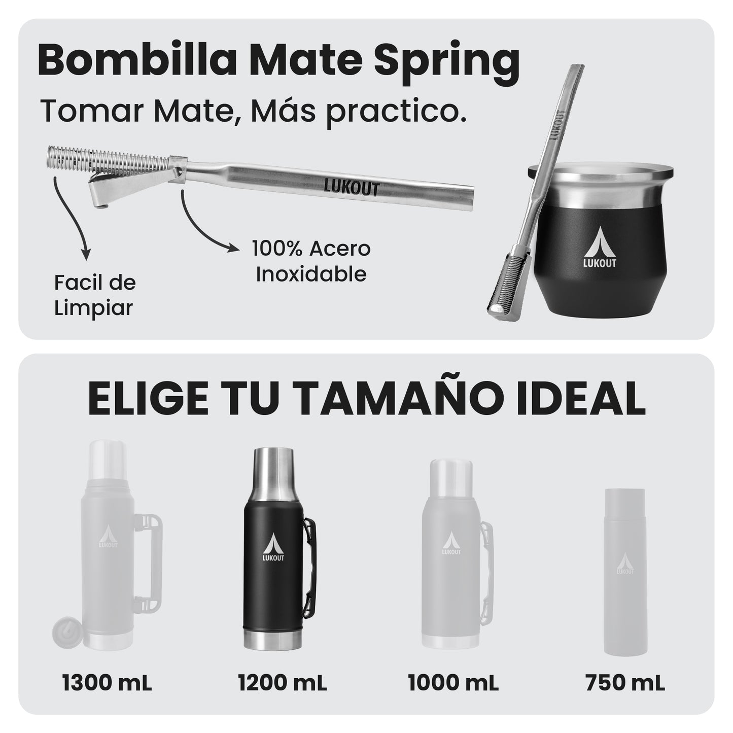 Kit Termo Mate Flow PRO 1200 ml + Mate 170 ml
