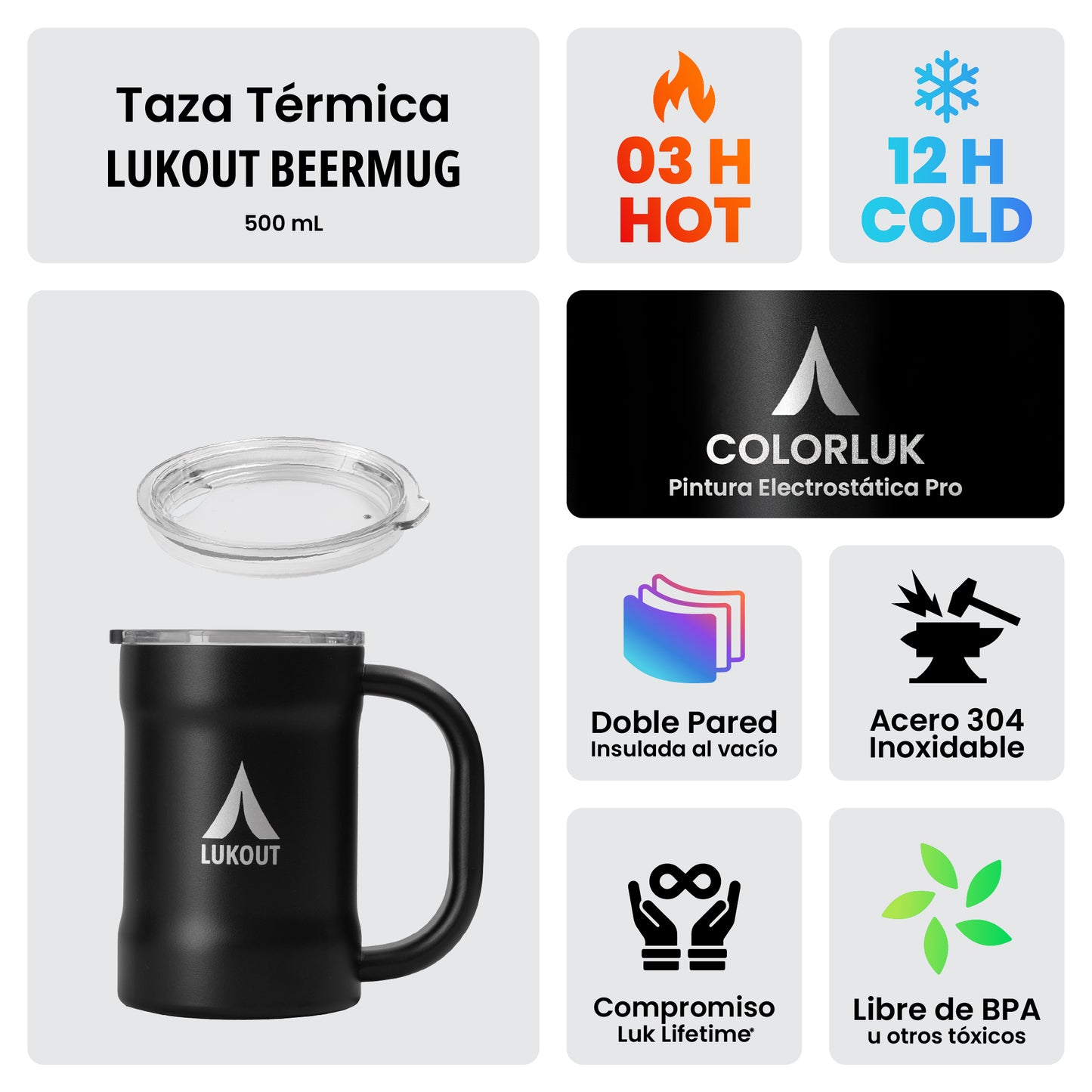 Set de 2 Tazas Térmicas Beer Mug 500 ml