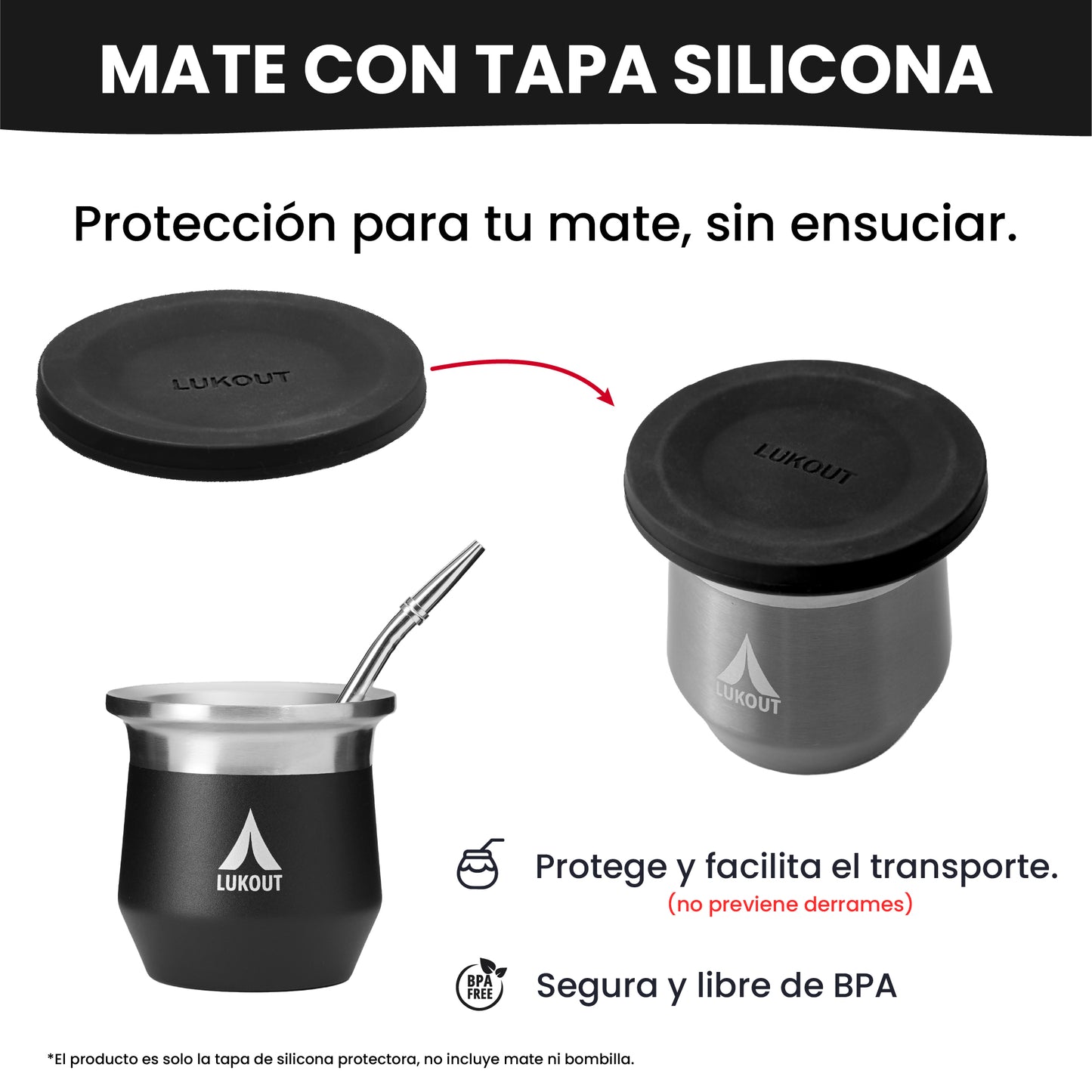 Tapa Silicona Mate Llaima 170 ml