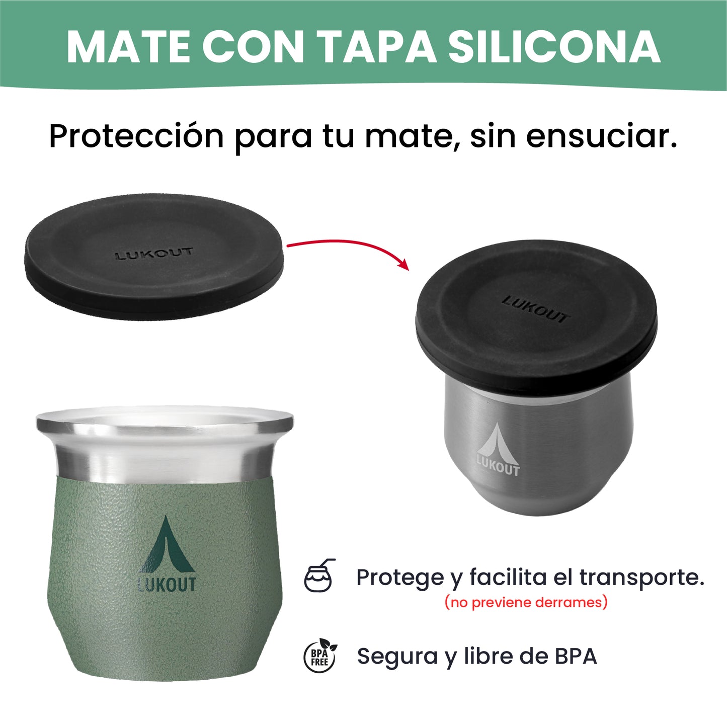 Mate térmico 170 ml Llaima + Tapa para mate incluida