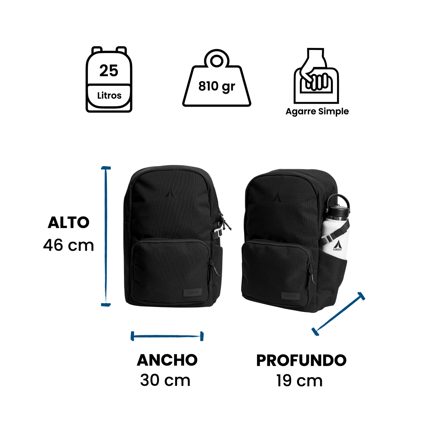 MOCHILA WORK & TRAVEL 25 litros